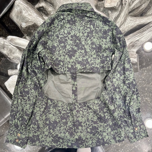 Free People Third Form Emerald Floral Open Back Blouse | Romantic Boho Top - Picture 5 of 5